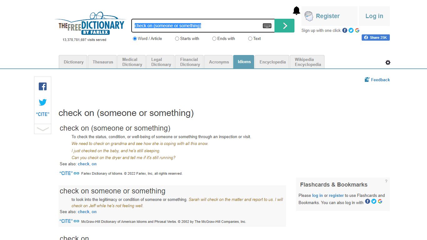 Check on (someone or something) - Idioms by The Free Dictionary